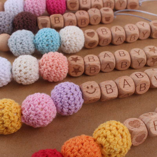 Baby DIY Big Yarn Ball Color Biting Pacifier Chain