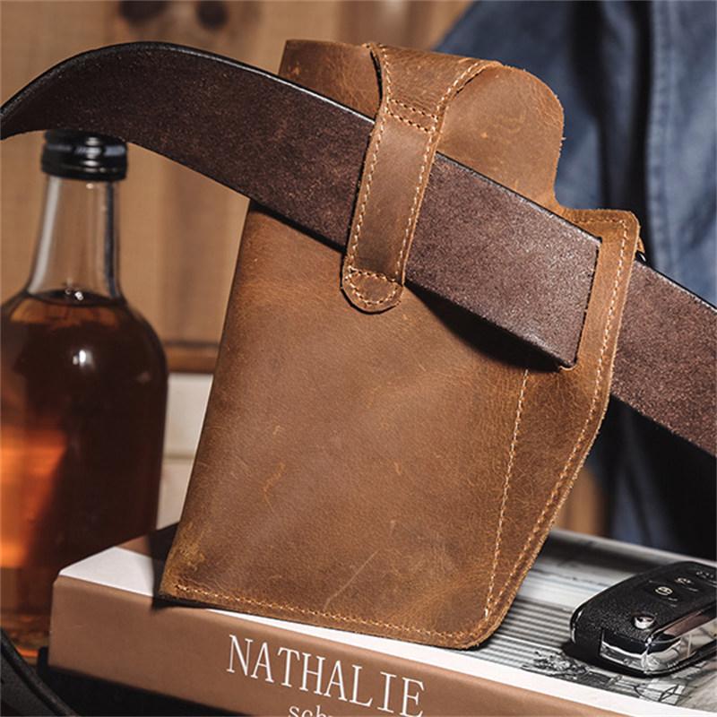 Vintage Leather Men's Belt Bag