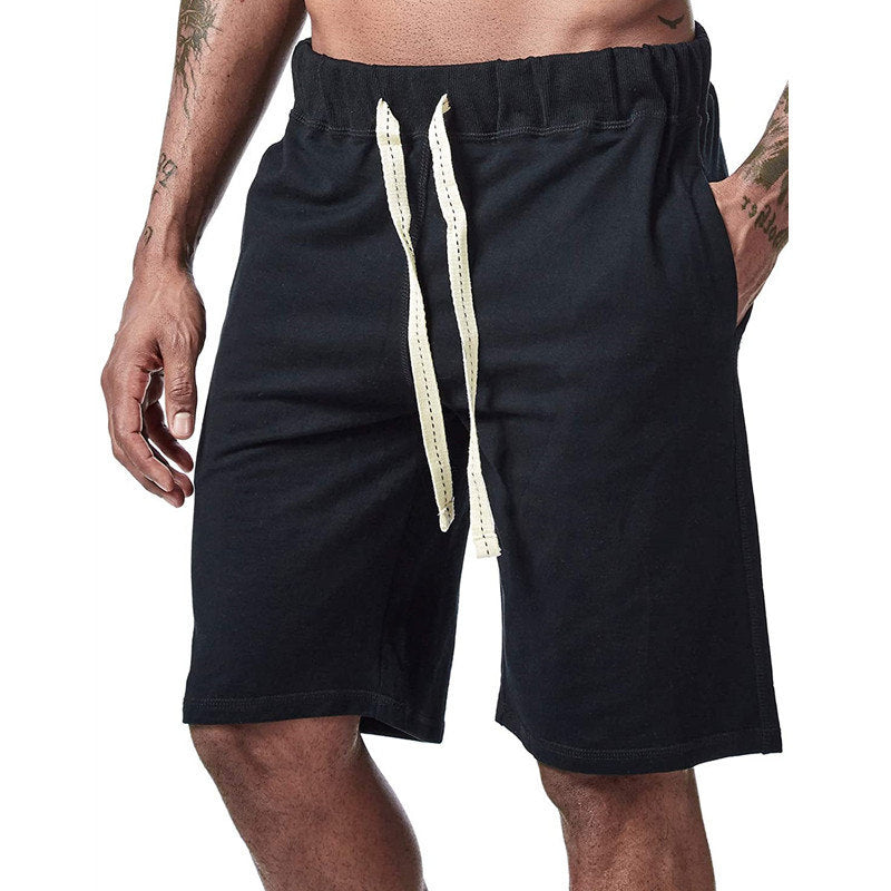 Casual Five Pants Middle Pants Beach Pants Large Size Drawstring Sports Pants Men's Fitness Pants