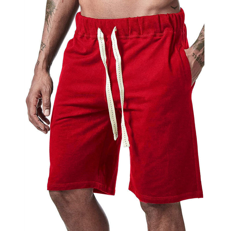 Casual Five Pants Middle Pants Beach Pants Large Size Drawstring Sports Pants Men's Fitness Pants