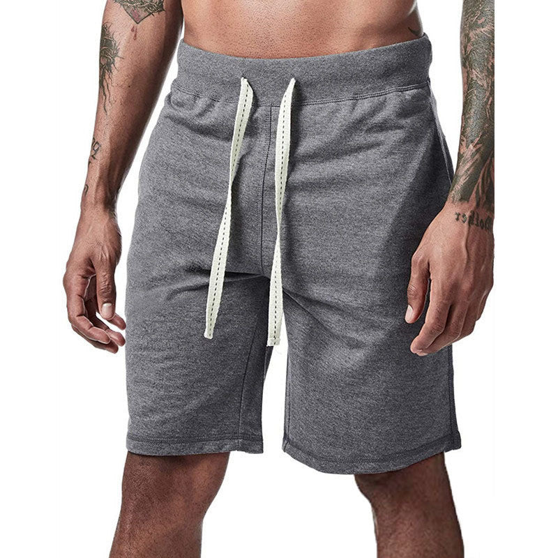 Casual Five Pants Middle Pants Beach Pants Large Size Drawstring Sports Pants Men's Fitness Pants