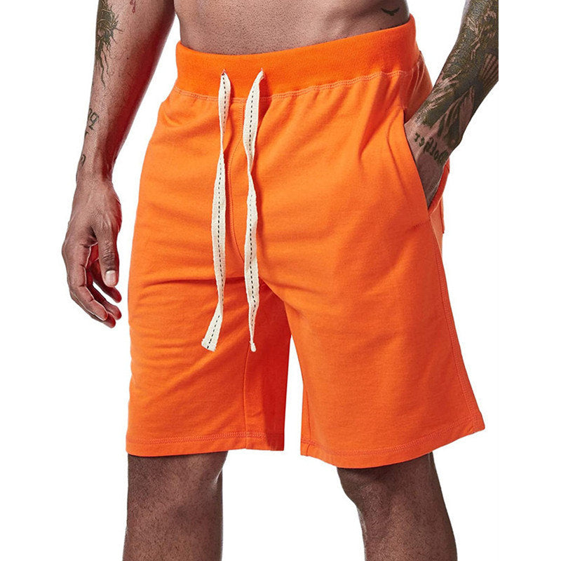 Casual Five Pants Middle Pants Beach Pants Large Size Drawstring Sports Pants Men's Fitness Pants