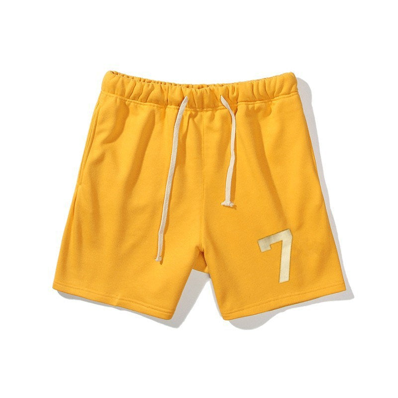 New Sports Fitness Shorts Season 7 Main Line Number 7 Drawstring Shorts Trend High Street Loose Pants