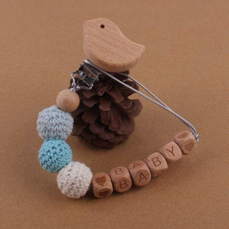 Baby DIY Big Yarn Ball Color Biting Pacifier Chain