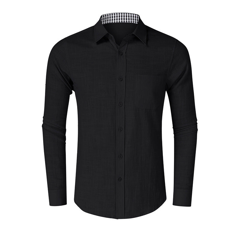 Men's Linen Cotton Long Sleeved Shirt