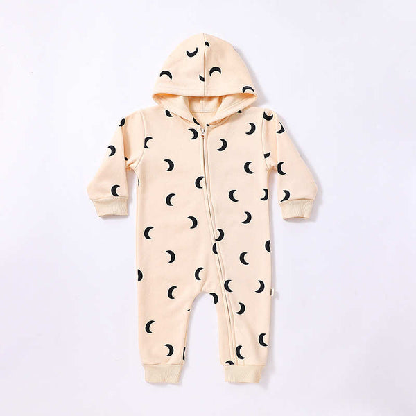 Baby Print Hooded Jumpsuit Romper