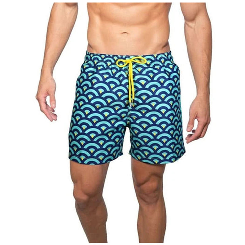 Summer European and American Shorts Men's Beach Shorts Sports Print Double Layer Shorts