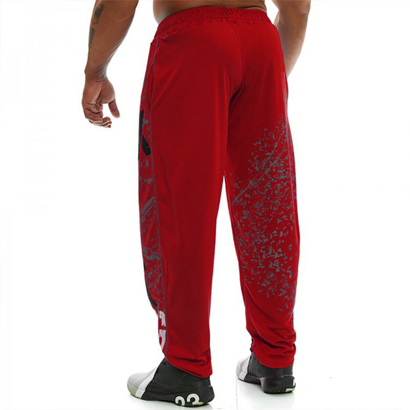 Plus Size Men's Casual Loose Mesh Quick Drying Straight Fit Sports Pants