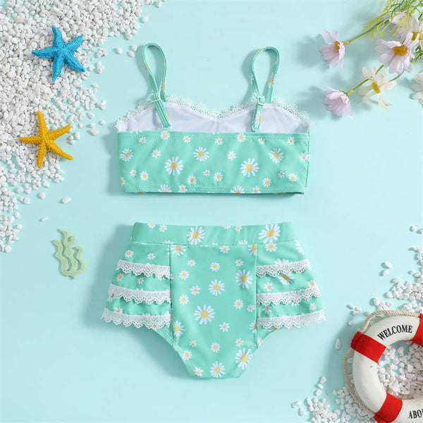 Little Daisy Two-piece Suspender Set Quick-drying Bikini