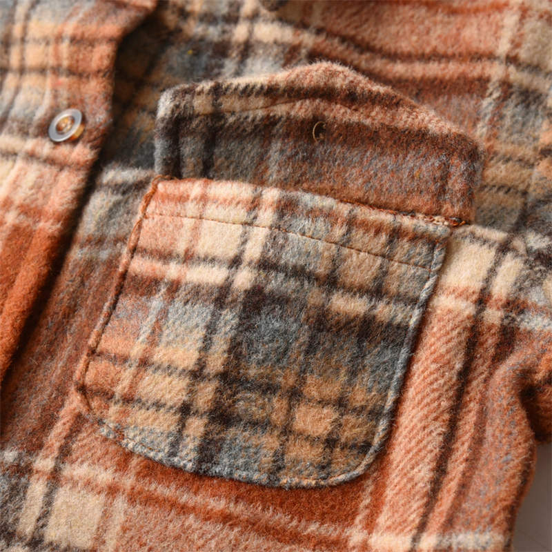 Brown Plaid Brushed Shirt Jacket