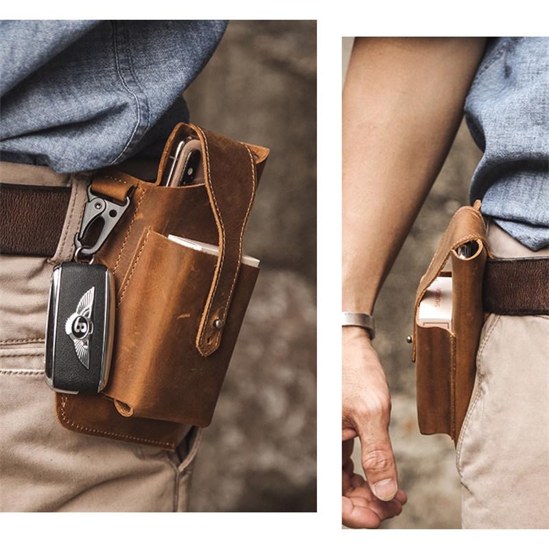 Vintage Leather Men's Belt Bag