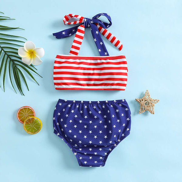 Trendy Stripe Two-Piece Swimsuit Set