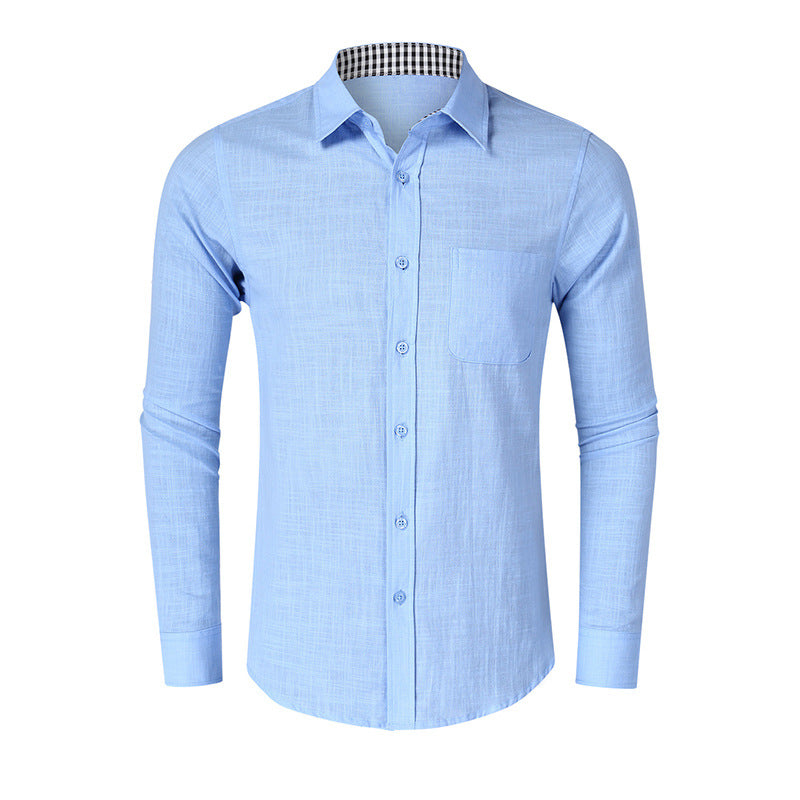 Men's Linen Cotton Long Sleeved Shirt