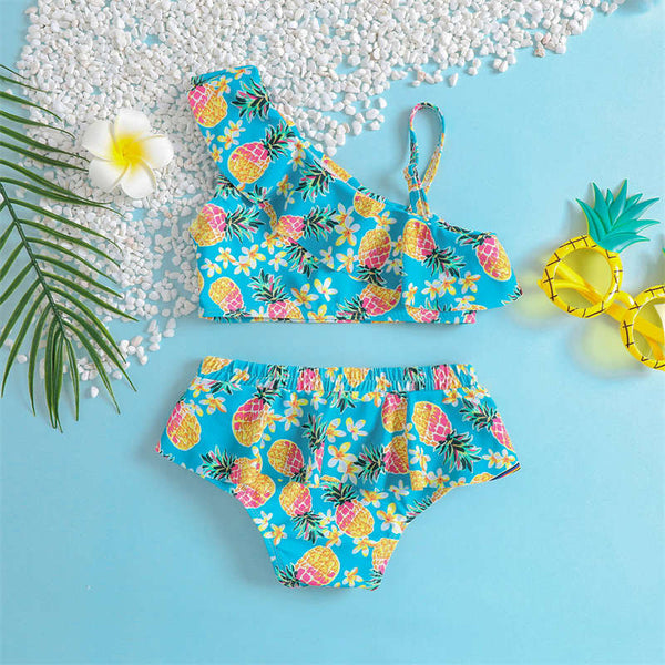 Pineapple Print Bikini Set For Girl