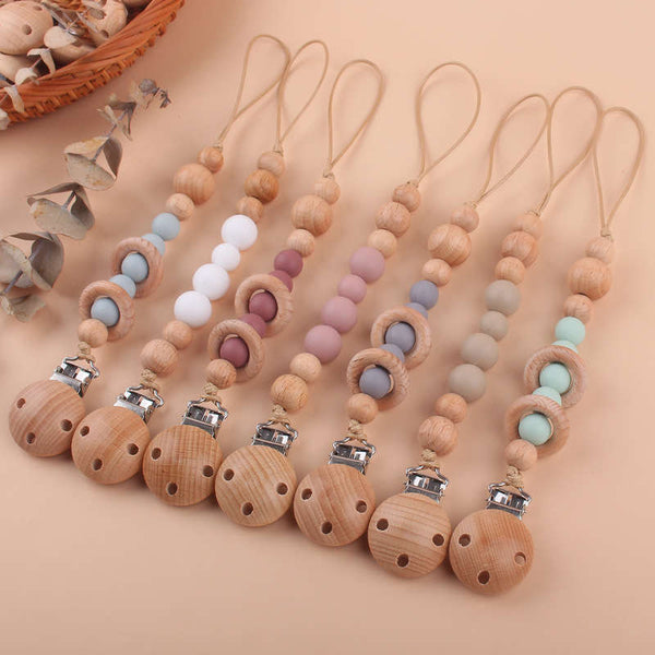 Creative DIY Beech Ring Teether Pacifier Anti-drop Chain