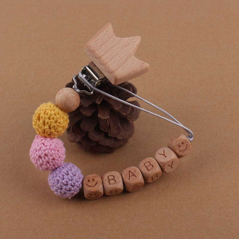 Baby DIY Big Yarn Ball Color Biting Pacifier Chain