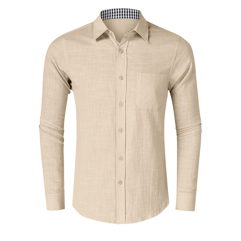 Men's Linen Cotton Long Sleeved Shirt