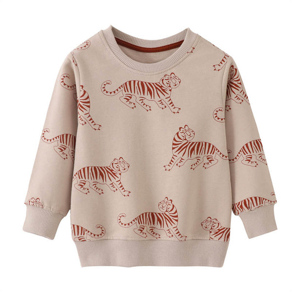 Boy Cartoon Round Neck Sweater