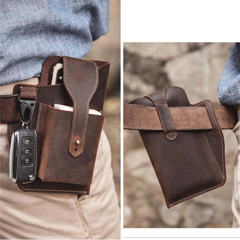 Vintage Leather Men's Belt Bag