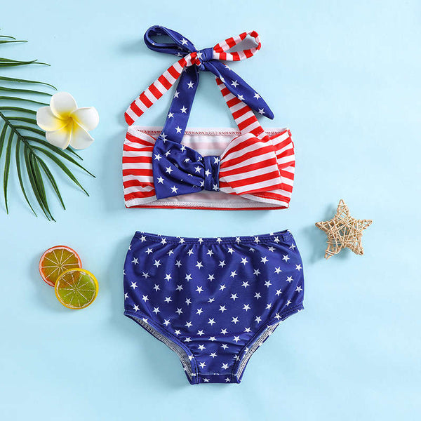 Trendy Stripe Two-Piece Swimsuit Set