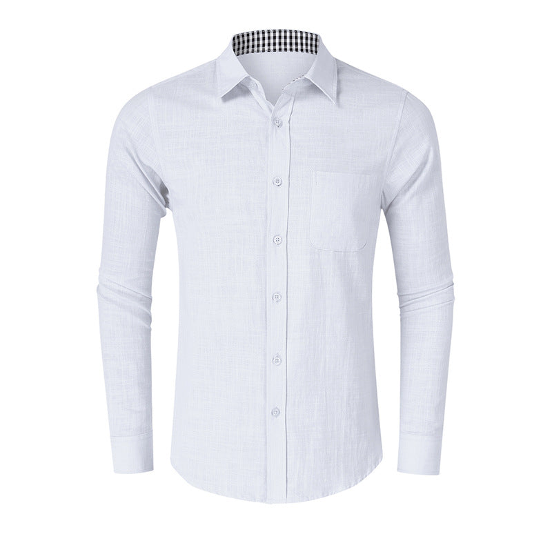 Men's Linen Cotton Long Sleeved Shirt