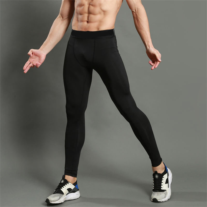 New Sports Tights Men's Quick-drying Breathable Training Fitness Trousers Running Basketball High Elastic Leggings