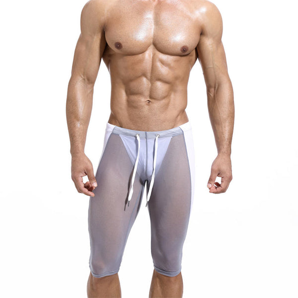 New Men's Mesh Leggings Men's Cycling Pants Running Fitness Shorts