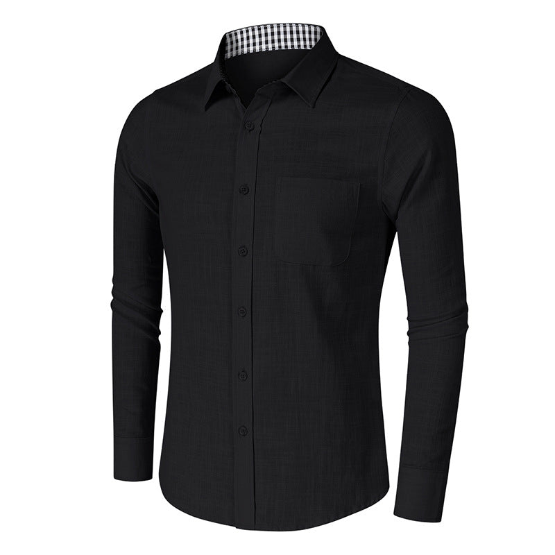 Men's Linen Cotton Long Sleeved Shirt